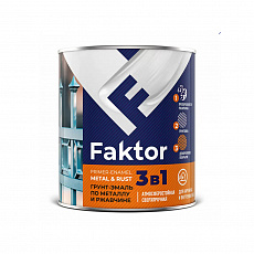 FAKTOR Грунт-эмаль на ржавчину 3 в 1 белая 0,8кг (14шт/уп)