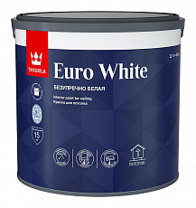 ТИККУРИЛА краска ЕВРО WHITE для потолка белая гл/мат 2,7л
