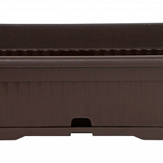 Ящик балконный 40*16 см с поддоном коричневый/пластик