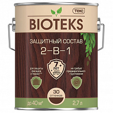 BIOTEKS Состав защитный 2-в-1 (золотая сосна)  2,7л (6шт/уп)
